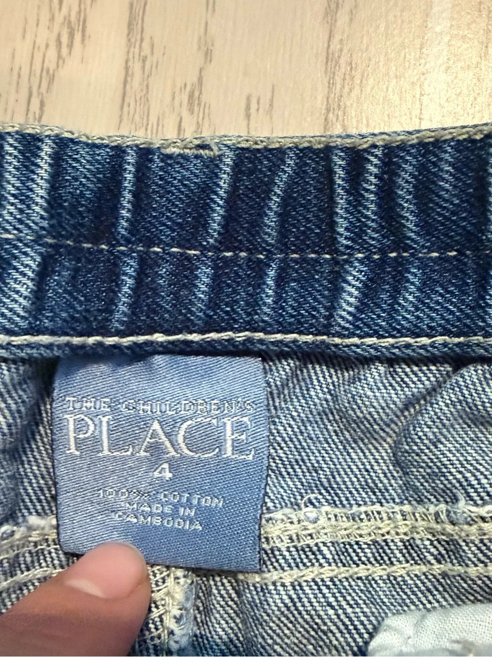 The Children’s Place Wide Leg Jeans Girls Size 4 Raw Hem Frayed Denim Pants